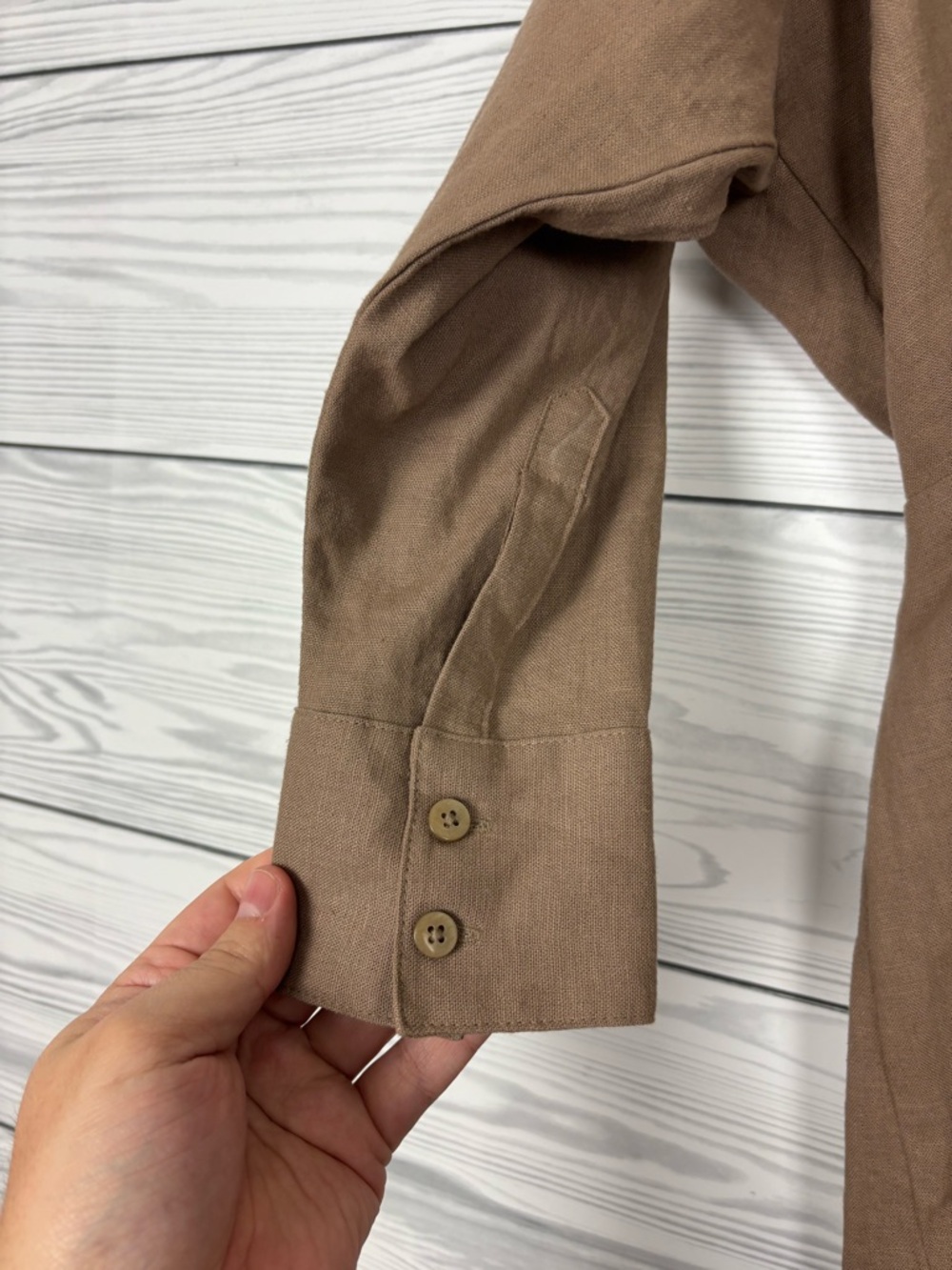 Abercrombie & Fitch Linen Blend Mini Dress Button Down NWT Size Medium Petite - Picture 4 of 10